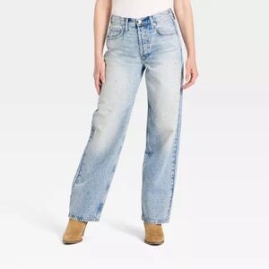 Women's Rhinestoned Light Blue Jeans